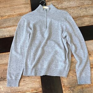 Nordstrom Men's Light Gray Zip-Up Sweater. Cashmere. Size M.